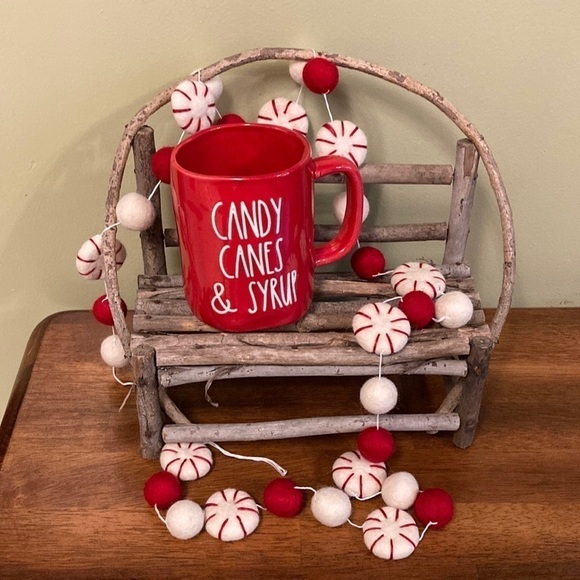 NEW Rae Dunn  "CANDY CANES & SYRUP" RED MUG - Picture 1 of 7